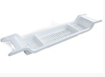 Półka stolik na wannę plastikowa biała wąska