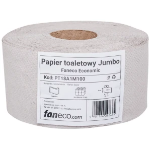 Papier toaletowy JUMBO Faneco Economic 12 szt. 1 warstwa 100 m średnica 18 cm szary makulatura