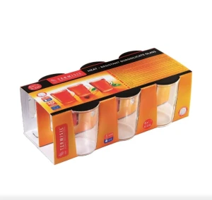 Szklanka żaroodporna STOŻEK 0,22l kpl.6 sztuk TERMISIL w opakowaniu.