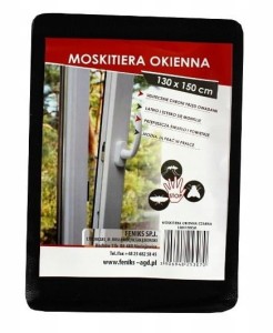 Moskitiera okienna siatka na okno owady 130x150cm czarna