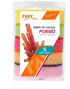 Gąbki zmywak kuchenny do mycia naczyń FUEGO 5szt RAVI.jpg