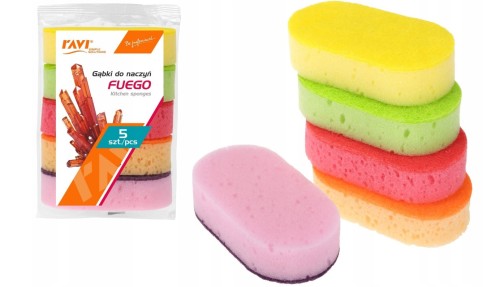 Gąbki zmywak do mycia naczyń FUEGO 5szt RAVI.jpg