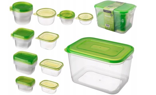 Zestaw 21 plastikowych pojemników do żywności PACCO.jpg