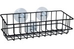 Półka łazienkowa koszyk pod prysznic pojedynczy czarny 3 przyssawki Niagara