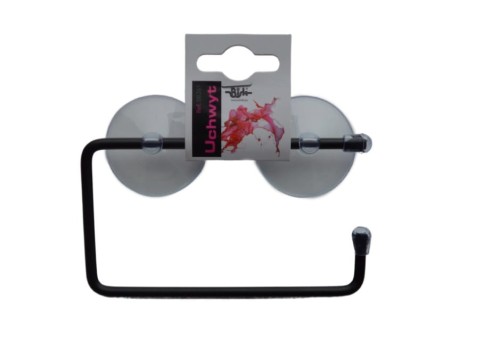 Uchwyt wieszak na papier toaletowy czarny przyssawki Niagara.jpg