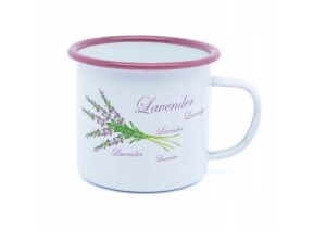 Kubek garnek emaliowany 9 cm 500ml 0,5L Lawenda