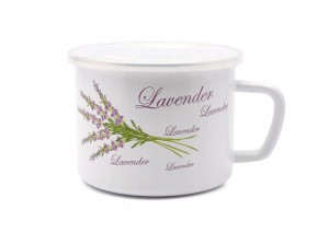 Kubek garnek emaliowany 14 cm 1400ml 1,4L Lawenda z pokrywką.jpg