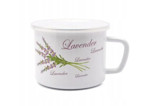 Kubek garnek emaliowany 14 cm 1400ml 1,4L Lawenda z pokrywką.jpg