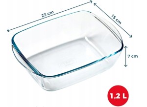 Naczynie żaroodporne pojemnik szklany do AIR FRYER 1,2 L 23x15 cm wymiary