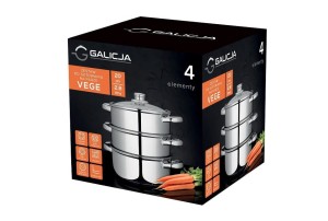 Garnek do gotowania na parze Vege 4 elementy indukcja 