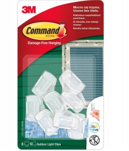 COMMAND Outdoor klipsy na ozdoby lampki kable 8 SZT
