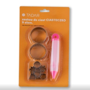 Zestaw cukierniczy do dekoracji ciast i ciasteczek 9-elementowy Tadar w opakowaniu