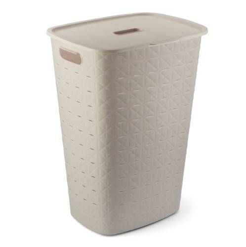 Kosz na pranie odzież bieliznę 56L CURVER Softex kremowy