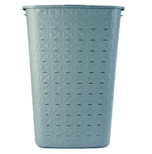 Kosz na pranie odzież bieliznę 56L CURVER Softex turkusowy od przodu.