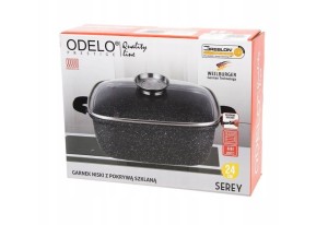 Garnek niski kwadratowy 24 cm 2,5 L GREBLON SEREY w opakowaniu.