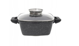Garnek kwadratowy 20 cm 2,5 L GREBLON SEREY z pokrywką.