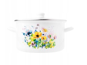 Garnek emaliowany prosty Łąka 22 cm 4,7 L ODELO