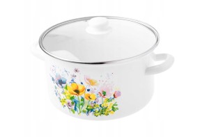 Garnek emaliowany prosty Łąka 22 cm 4,7 L ODELO