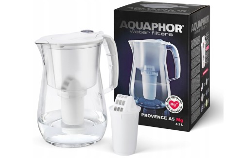 Duży Dzbanek filtrujący Aquaphor Provence 4.2 L z wkł. A5 Mg wraz z opakowaniem.