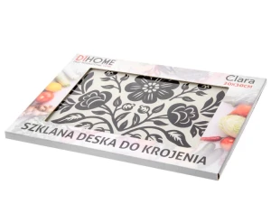 Deska do krojenia szklana Clara 20x30 cm Kwiaty w opakowaniu