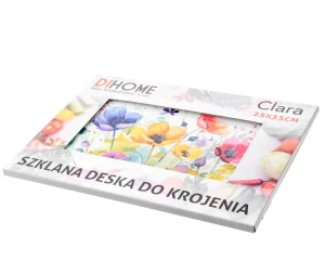 Deska do krojenia szklana Clara 25x35 cm Łąka w opakowaniu