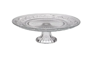 Patera szklana na nóżce zdobiona Piatto Tadar 30 cm