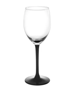 Kieliszki do wina białego Onyx z czarną nóżką 250 ml 1 szt