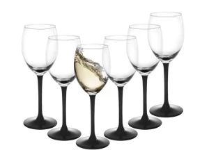 Kieliszki do wina białego Onyx z czarną nóżką 250 ml Altom