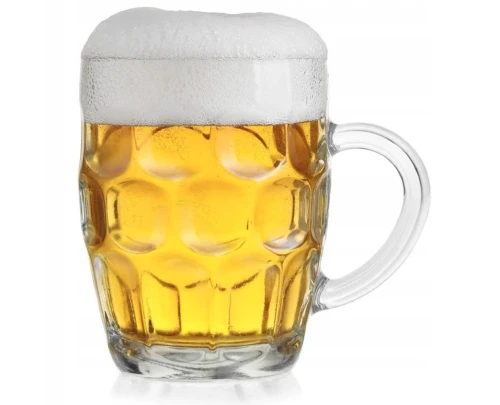 Kufel do piwa 540ml NIXON Galicja napełniony złotym trunkiem.