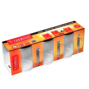 Szklanka żaroodporna Kubek 400ml kpl. 3 sztuk TERMISIL w opakowaniu