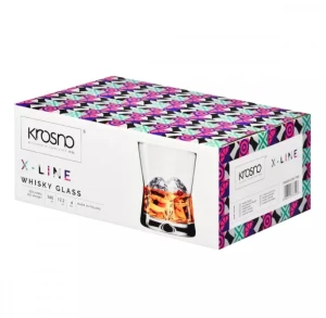 Szklanki do whisky KROSNO X-line 360 ml zestaw 6 szt w opakowaniu