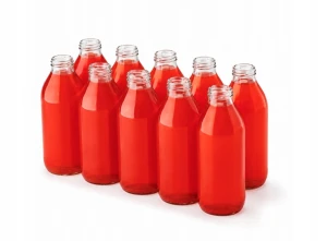Butelka butelki na sok mały kubuś 330 ml 10szt napełnione sokiem.