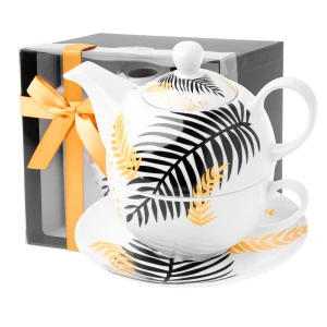 Dzbanek porcelanowy z filiżanką imbryk do zaparzania herbaty ELOVEN ODELO OD2959