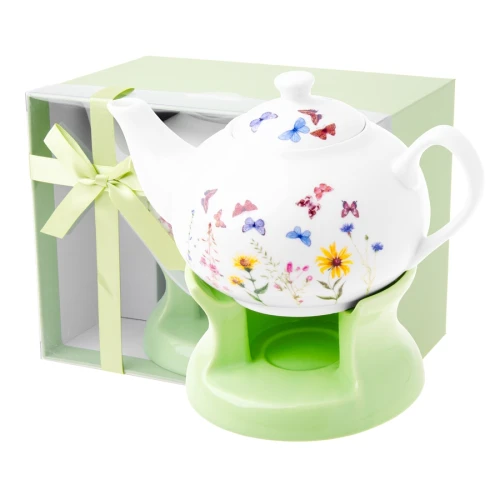 Dzbanek z podgrzewaczem ODELO VEDIA BOTANICS 1 l w kwiaty i motyle OD2961