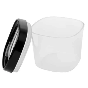 Pojemnik przeźroczysty na produkty sypkie żywność Makaron Płatki ryż YLVA 10,5 cm 0,6 L pokrywka położona obok