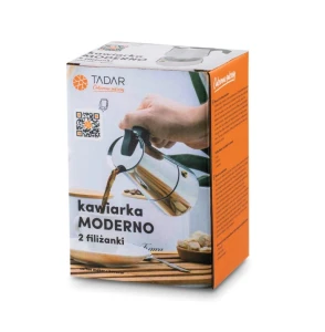 Kawiarka ciśnieniowa do kawy MODERNO 180ml 2 filiżanki w opakowaniu.