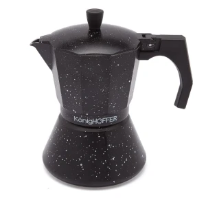Czarna nakrapiana Kawiarka Black Granite Marble KonigHoffer 300 ml na indukcję.
