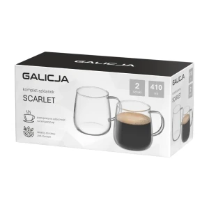 Komplet szklanek SCARLET 410ml 2 sztuki w kolorowym opakowaniu.