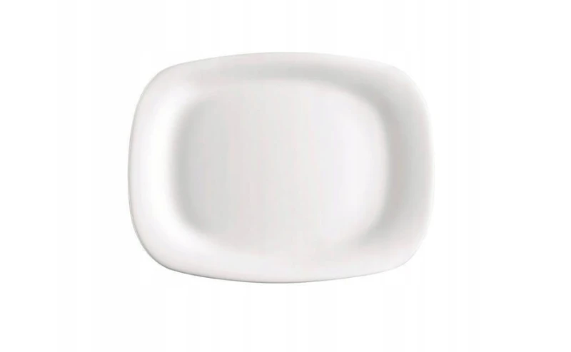 Biały Talerz półmisek prostokątny Parma 24x34 cm ze szkła opalowego.